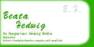 beata hedwig business card